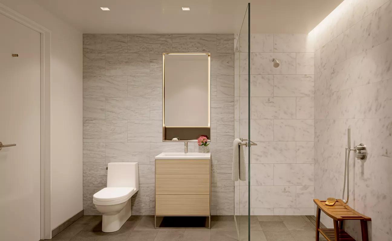 industrial bathroom renovation by better homes studio